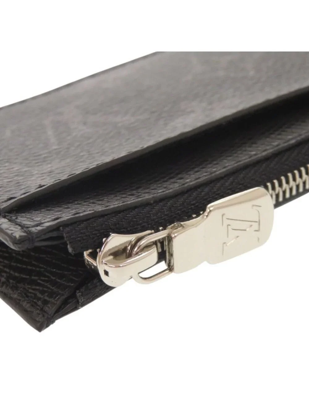Louis Vuitton Coin Card Holder Taigarama Monogram Eclipse Taiga IC Black Case